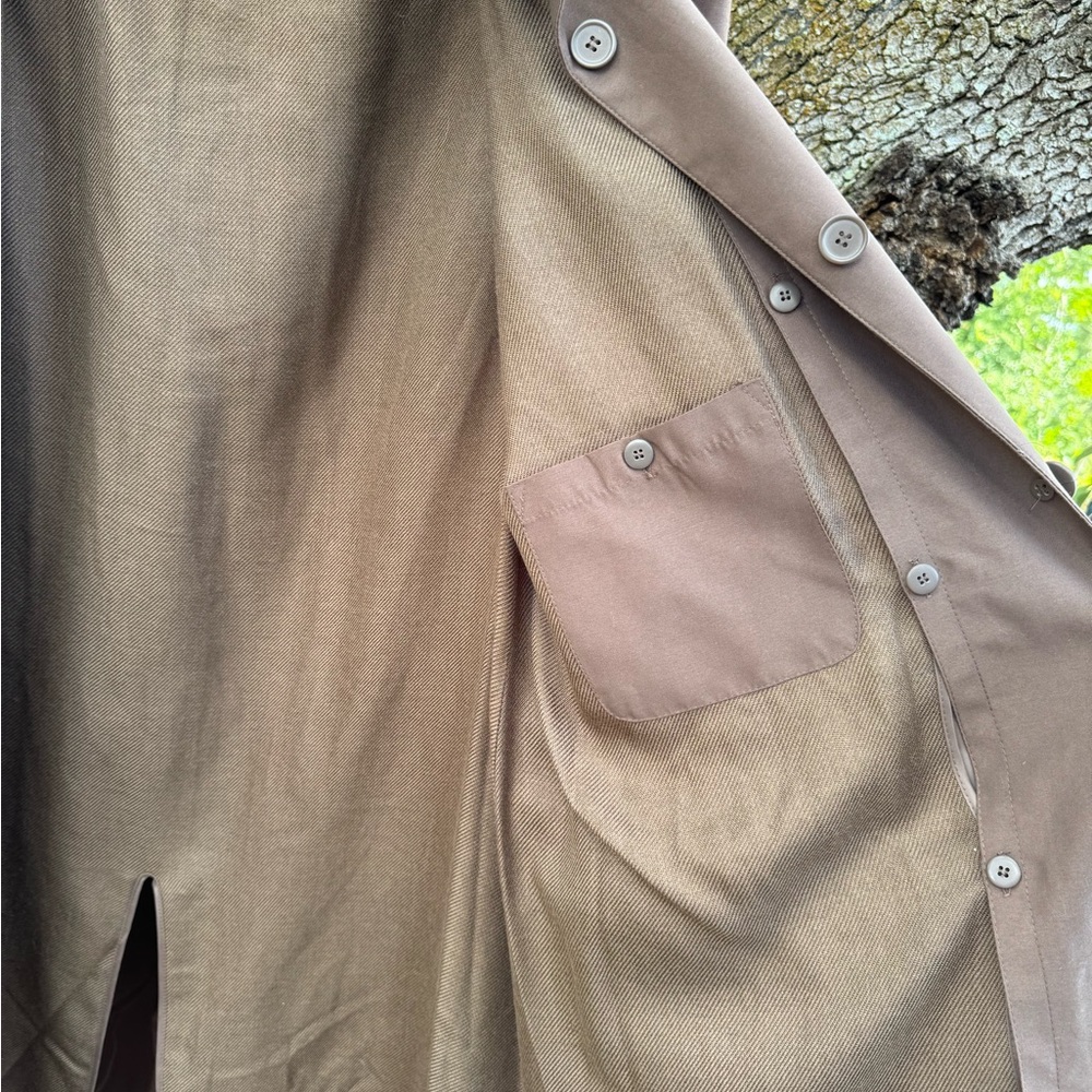 Size 20T Lane Bryant hooded maxi length Brown trench coat with removable lining. - Picture 5 of 8